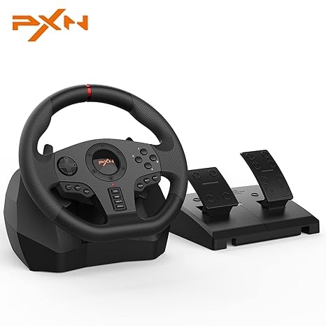 PXN V900 GAMING STEERING WHEEL - 270/900° PC RACING WHEEL WITH LINEAR PEDALS & LEFT AND RIGHT DUAL VIBRATION FOR PS4, PC, XBOX ONE, XBOX SERIES X|S, S