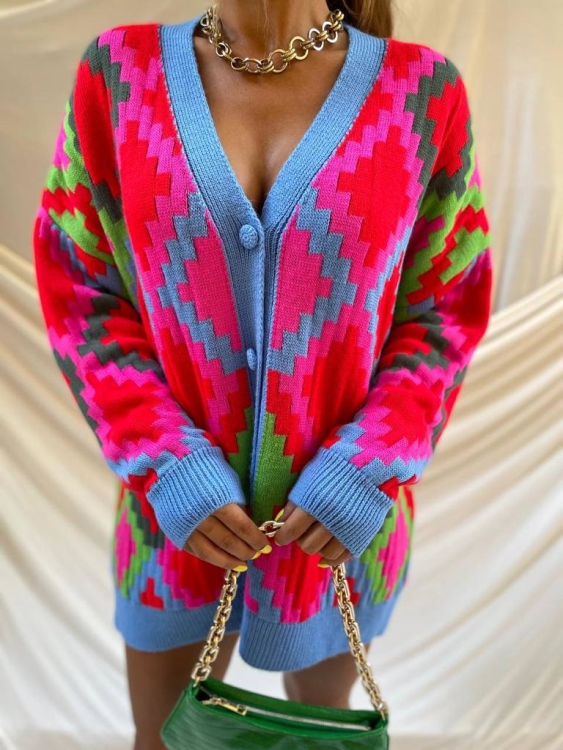 Graphic Print Cardigan