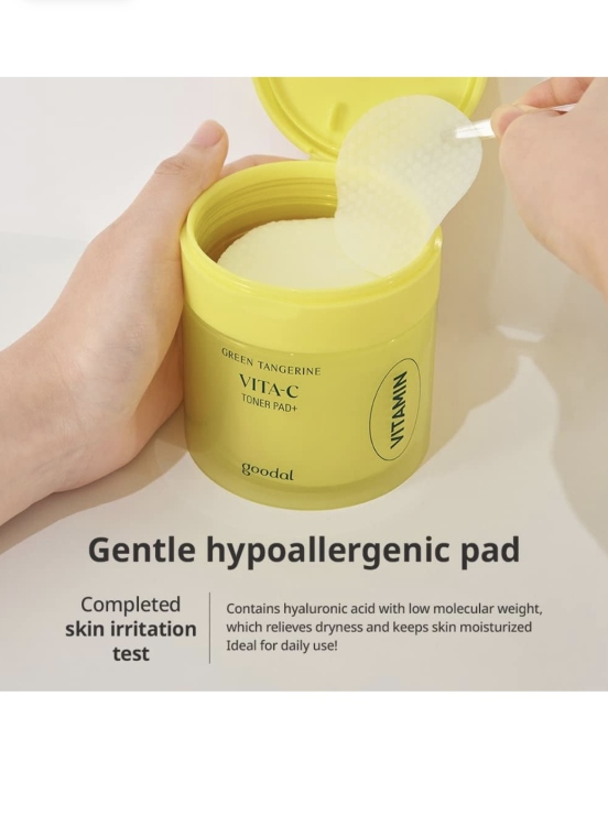 مسحات فيتامين سي لنضارة البشرة Goodal Green Tangerine Vita C Toner pads