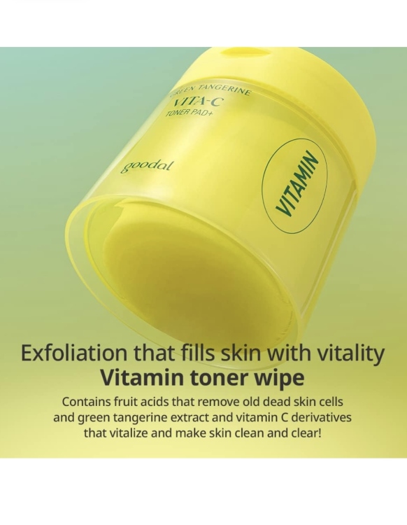 مسحات فيتامين سي لنضارة البشرة Goodal Green Tangerine Vita C Toner pads
