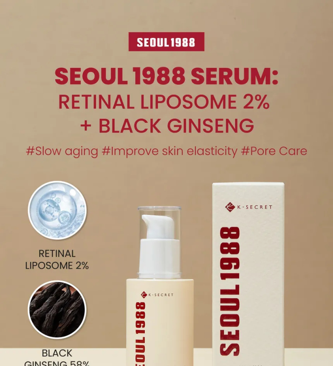 KSECRET - SEOUL 1988 Serum : Retinal Liposome 2% + Black Ginseng /30ml