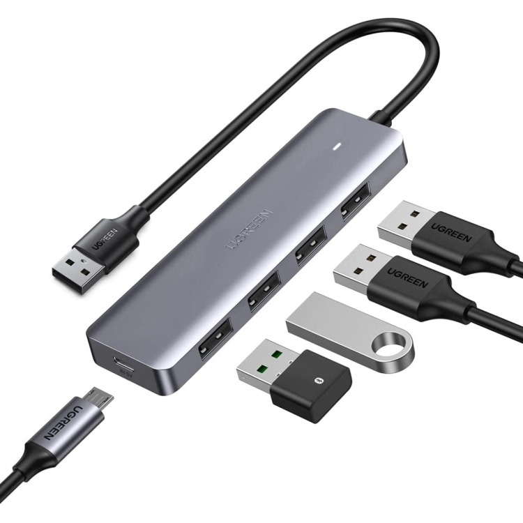 UGREEN 4-PORT USB 3.0 HUB + POWERED BY
MICRO USB, METAL MOADEL-50985-CM219