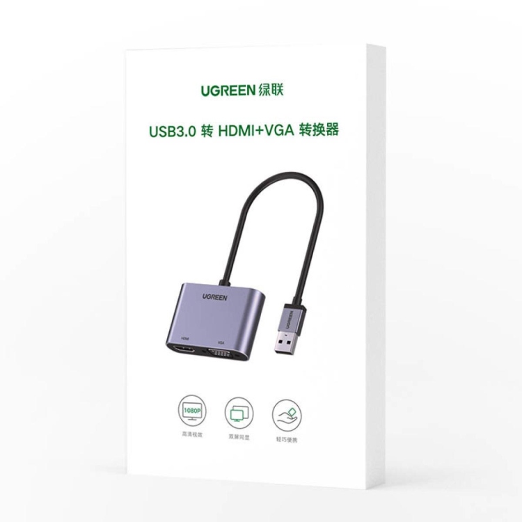 UGREEN USB 3.0 TO HDMI+VGA CARD 1080P
MODEA-20518  CM449