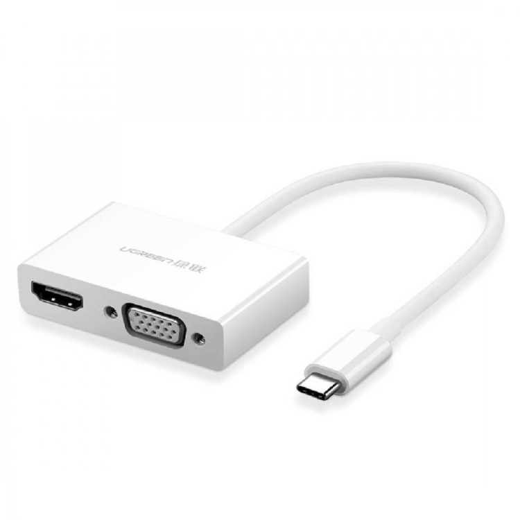 UGREEN USB TYPE C TO HDMI+VGA
CONVERTER(WHITE) MODEAL-30843 MM12