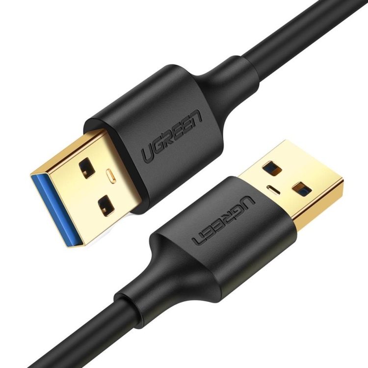 UGREEN 10370-US128 USB-A 3.0 MALE TO MAL
CABLE 1M (BLACK)