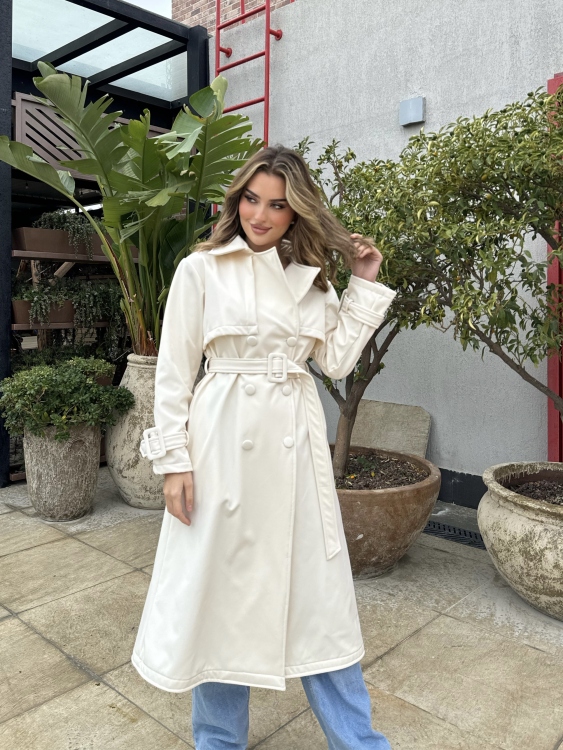 Trench Coat With Belt(ivory)