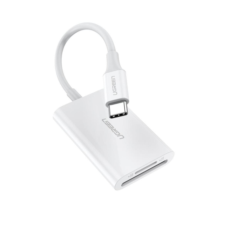 UGREEN USB-C TO SD+TF 4.0 MULTIFUNCTION
CARD READER (WHITE) MOADEL- 60724-CM2