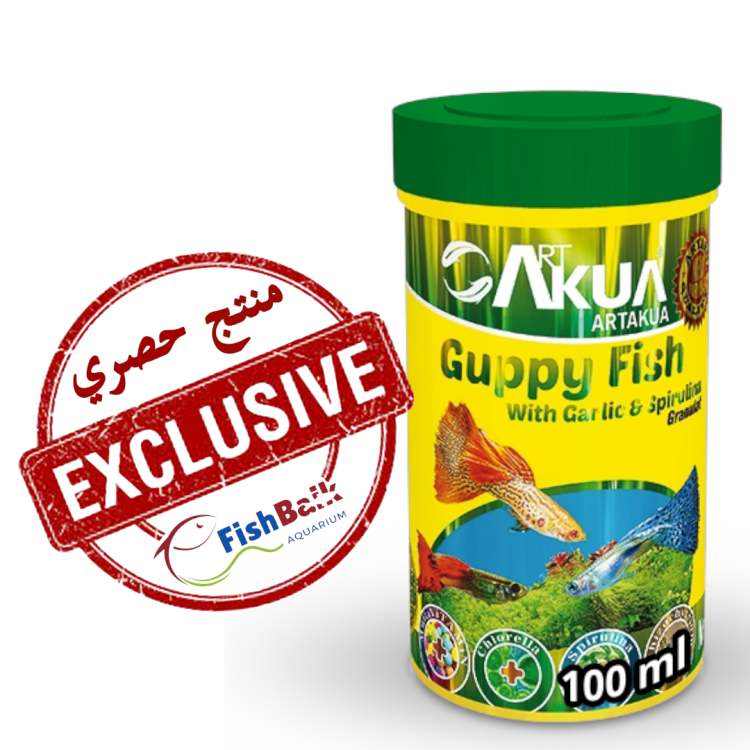 طعام سمكة الجوبي مع السبيرولينا والثوم
