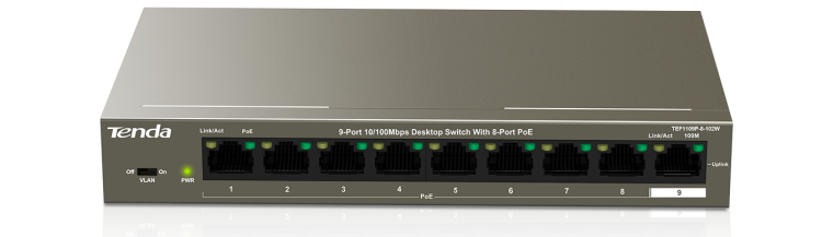 TANDA TEF1109P-8-102W SWITCH WITH 8-PORT POE