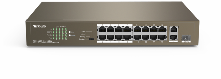 TANDA TEF1118P-16-150W SWITCH WITH16-PORT POE