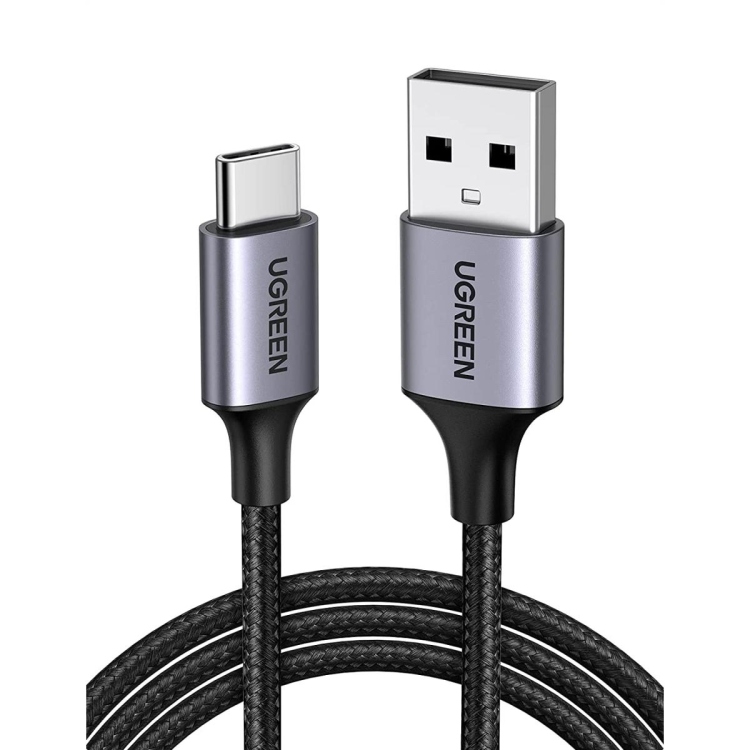 UGREEN 60126 US288 USB-A 2.0 TO USB-C CABL
NICKEL PLATING ALUMINUM BRAID 1M (BLACK) MOADEL-1M