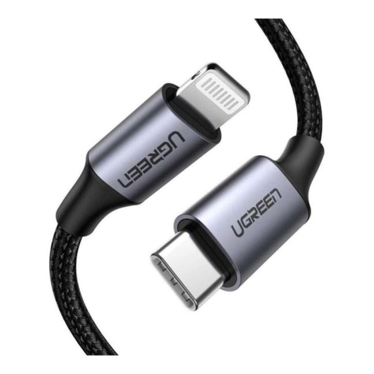 UGREEN USB-C TO LIGHTNING M/M CABLE
ALUMINUM SHELL BRAIDED 1M BLACK MOADEL-60759-US304