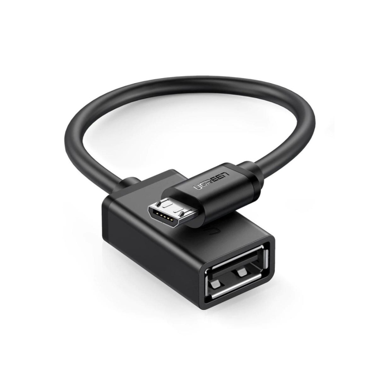 UGREEN 10396-US133 MICRO USB MALE TO USB FEMALE CABLE WITH OTG 15CM (BLACK)