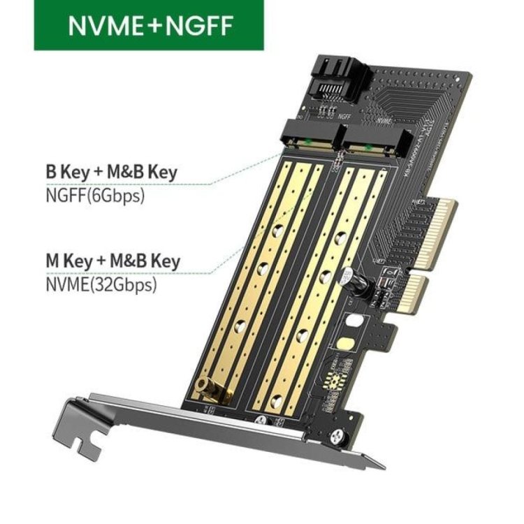 UGREEN M.2 M-KEY+M.2 B-KEY TO PCI-E 3.0 ×
EXPANSIONCARD MOADEL-70504-CM302-M.