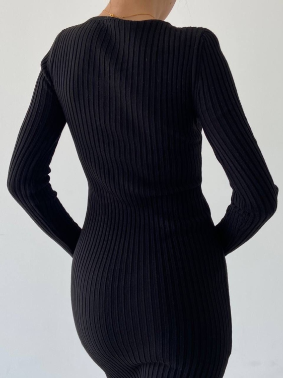 Midi Black Knit Dress