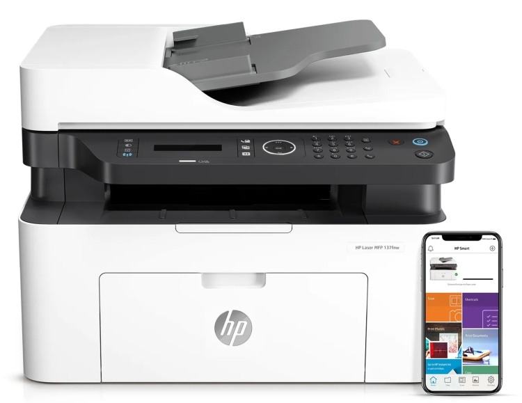 HP LASERJET MFP 137FNW Print, Copy, Scan, Fax, Duplex, Mono printing 1200 x 1200 DPI 21 ppm A4 Wi-Fi & Ethernet LAN 