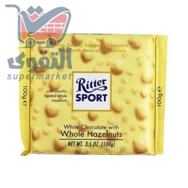 ريتر سبورت شوكلاته بيضاء بالبندق100غم