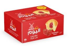 اليوم كب كيك بحشوة الفراولة 30غم*15