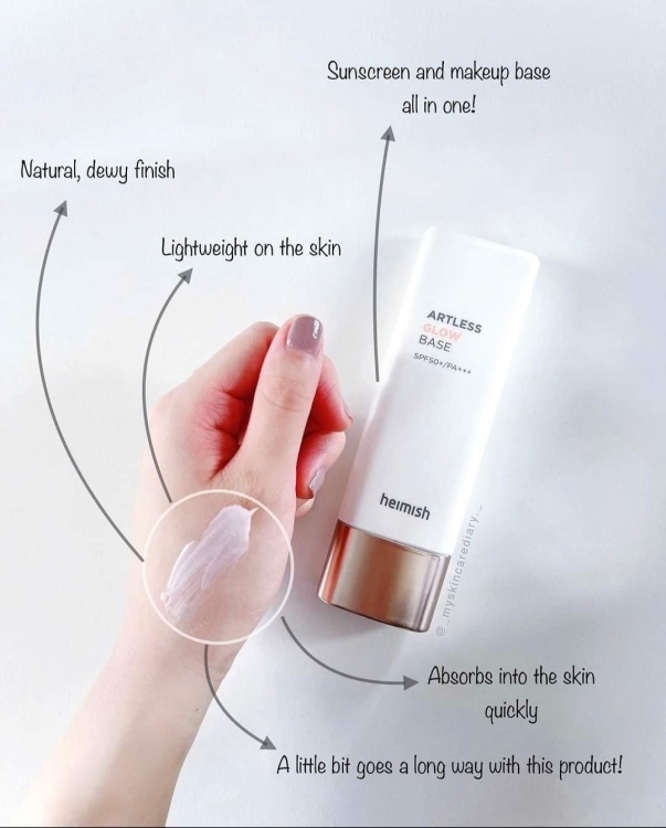 واقي شمس Heimish Artless Glow Base SPF 50+ PA+++