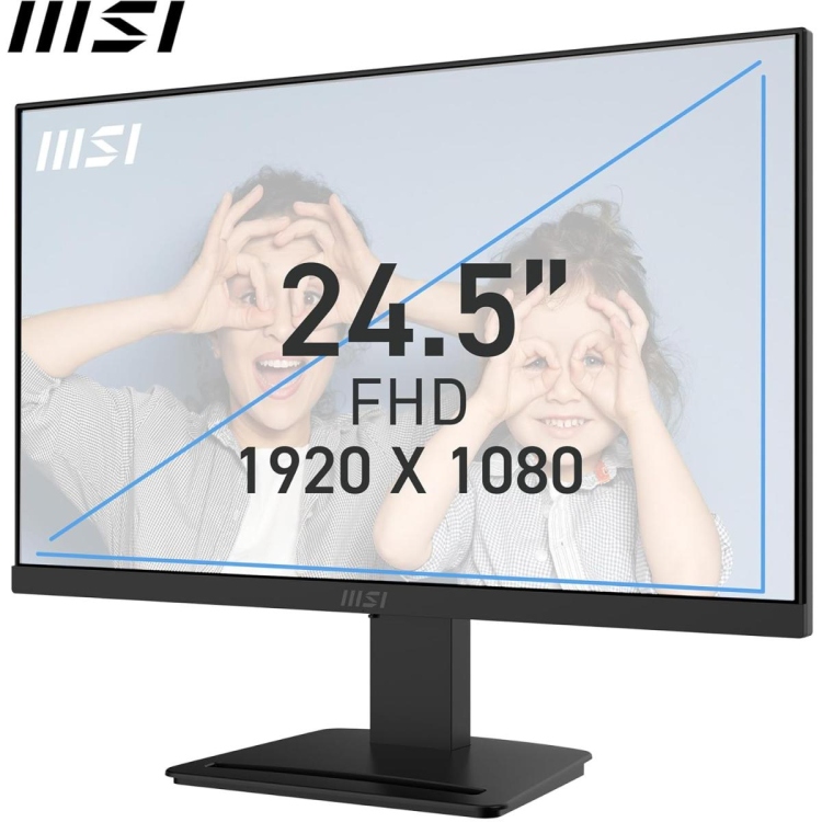 MSI PRO MP253 24.5" IPS 1920 X 1080 (FHD) 300 CD/M2 COMPUTER MONITOR, 100HZ, HDMI, DP -VGA W/ SPEAKER, 1MS, BLACK