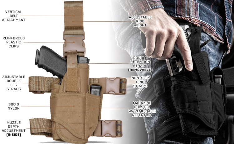 Tactical leg holster
