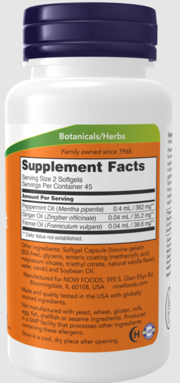 Now, Peppermint Gels Softgels ناو، حبوب النعناع