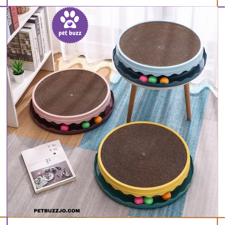 Cat scratch board round teaser tunnel chaser replaceable corrugated paper