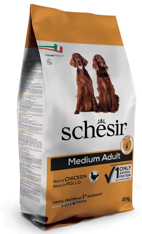 Schesir medium adult dog dry food in chicken flavor 