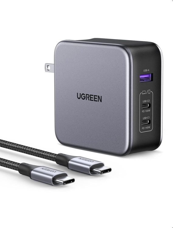 UGREEN CD289-90549 USB-A+2*USB-C 140W GAN TECH FAST CHARGER WITH C TO C CABLE 1.5M EU GREY