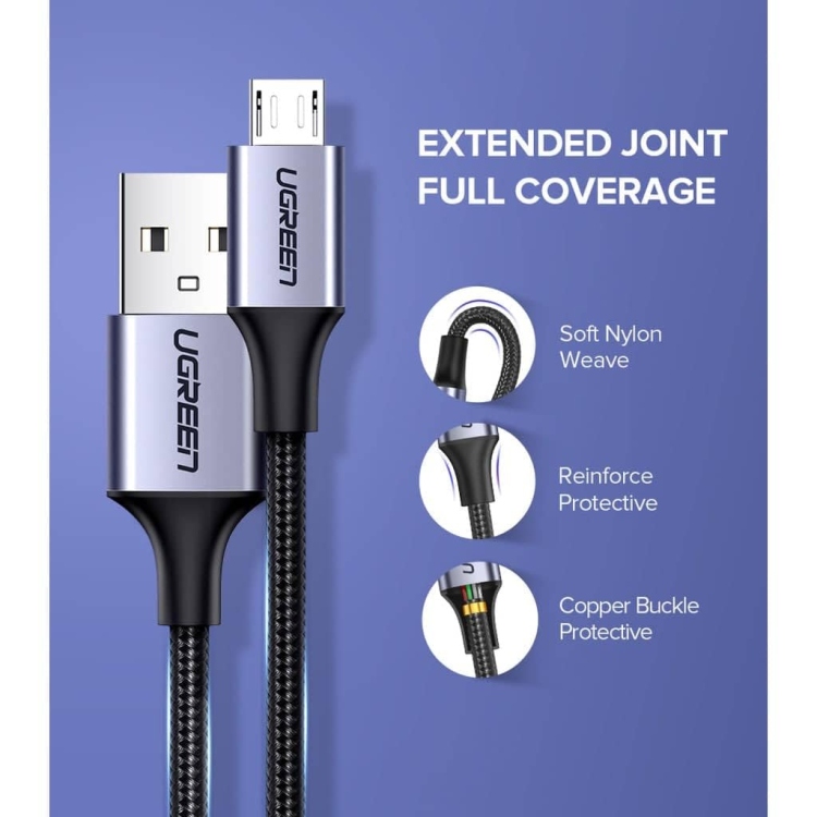 UGREEN  US289 60141 MICRO USB MALE TO USB 2.0 A  MALE CABLE 1M