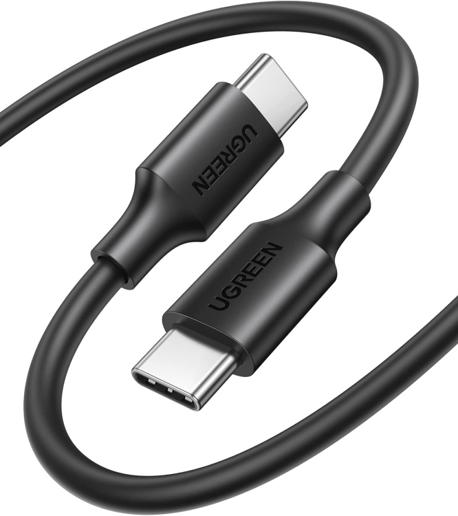 UGREEN US286-50997 USB-C 2.0 MALE TO USB-C 2.0 MALE 3A DATA CABLE BLACK 1M