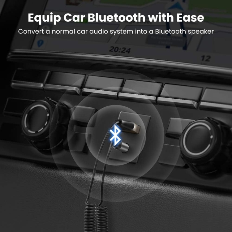 UGREEN CM309 70601 CAR BLUETOOTH 5.0
(5.0)RECEIVER  AUDIO ADAPTER BLACK