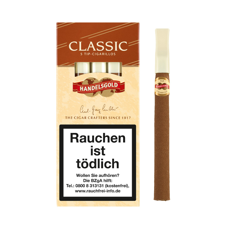 HANDELSGOLD CIGARILLOS - CLASSIC - Rich Refined Taste - With Tip