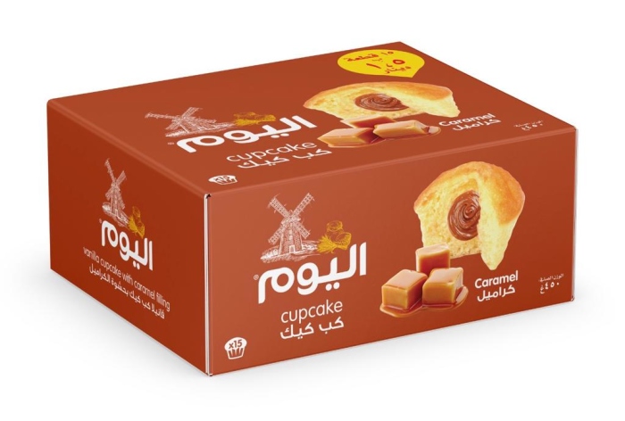 اليوم كب كيك كراميل30 غم* 15 حبة