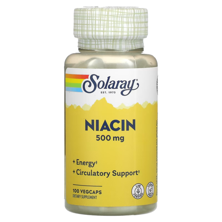 Solaray, Niacin, 500 mg, 100 VegCaps