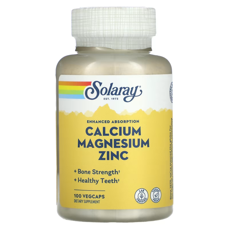 Solaray, Calcium Magnesium Zinc, 100 VegCaps