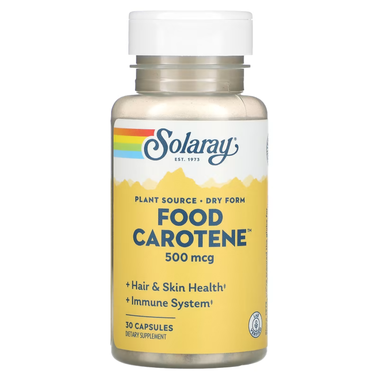 Solaray, Food Carotene, 500 mcg , 30 Capsules