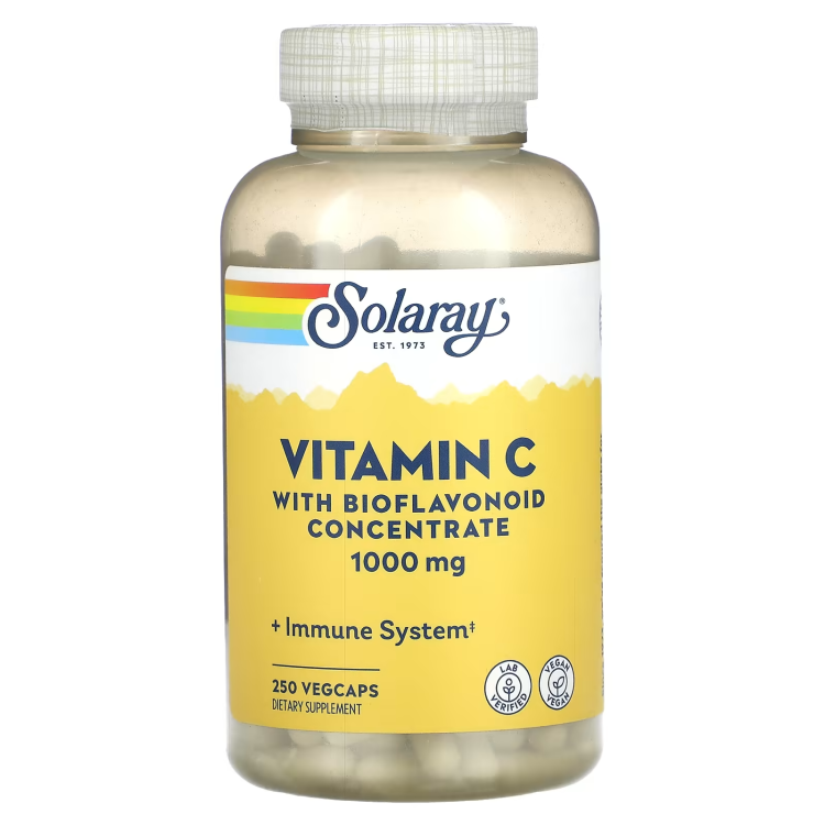 Solaray, Vitamin C with Bioflavonoid Concentrate, 1,000 mg, 250 VegCaps