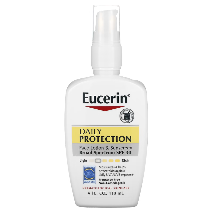 Eucerin, Daily Protection Face Lotion & Sunscreen, SPF 30, Fragrance Free, 4 fl oz (118 ml)