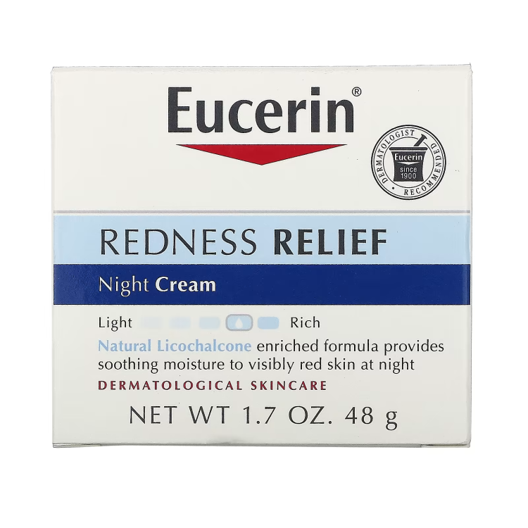 Eucerin, Redness Relief, Dermatological Skincare, Night Creme, 1.7 oz (48 g)