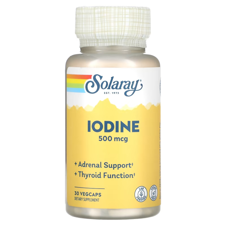 Solaray, Iodine, 500 mcg, 30 VegCaps