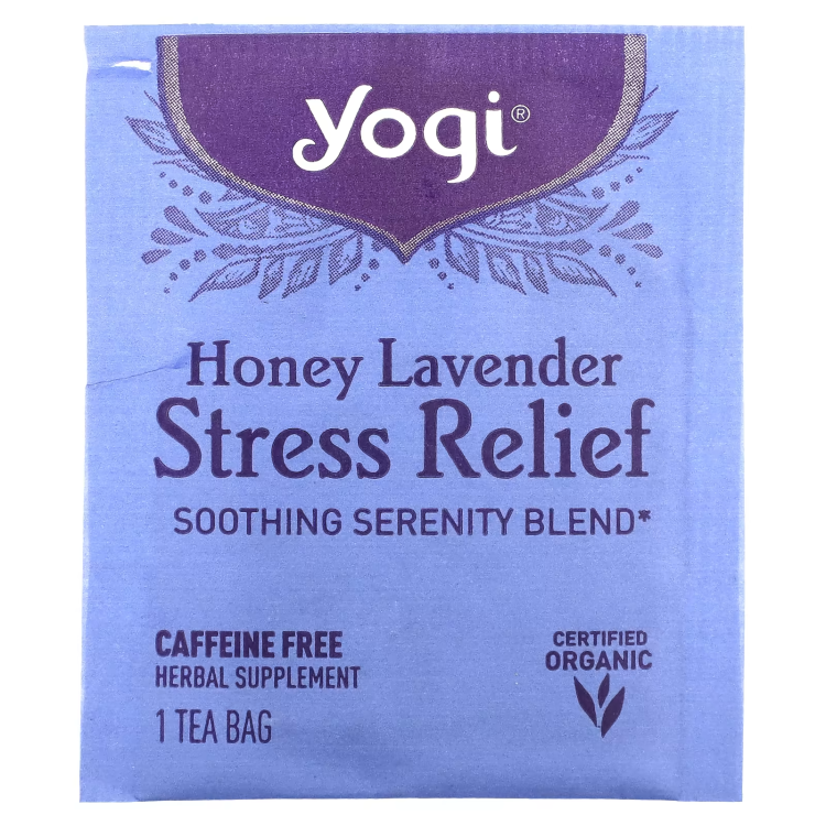 Yogi Tea, Stress Relief, Honey Lavender, Caffeine Free, 16 Tea Bags, 1.02 oz (29 g)