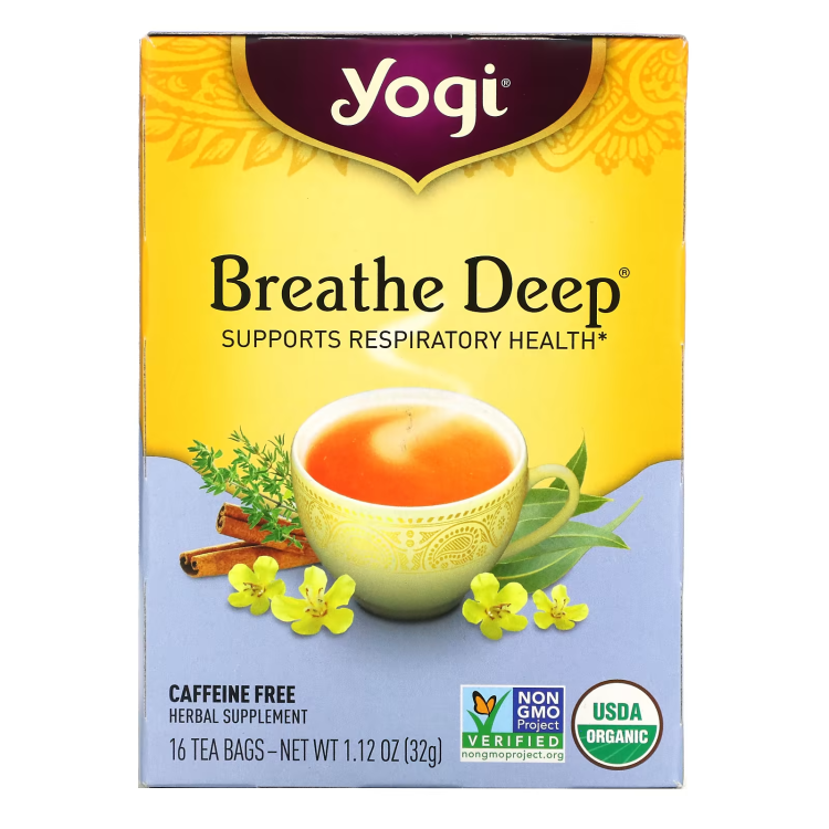 Yogi Tea, Breathe Deep, Caffeine Free, 16 Tea Bags, 1.12 oz (32 g)