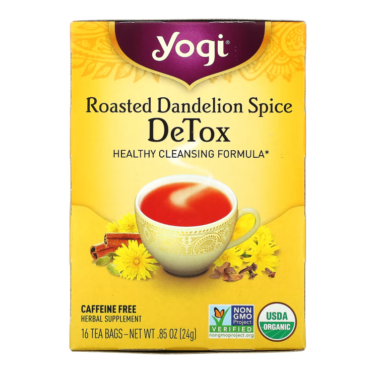 Yogi Tea, Detox, Roasted Dandelion Spice, Caffeine Free, 16 Tea Bags, 0.85 oz (24 g)