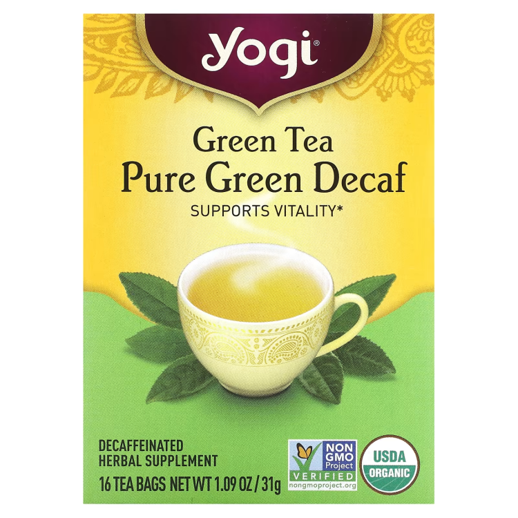 Yogi Tea, Green Tea, Pure Green Decaf, 16 Tea Bags, 1.09 oz (31 g)