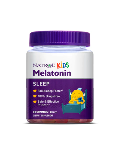 Natrol Kids Melatonin Sleep Aid Gummy for Children Ages 4 and Up Berry Flavored  1 mg , 60 Gummies