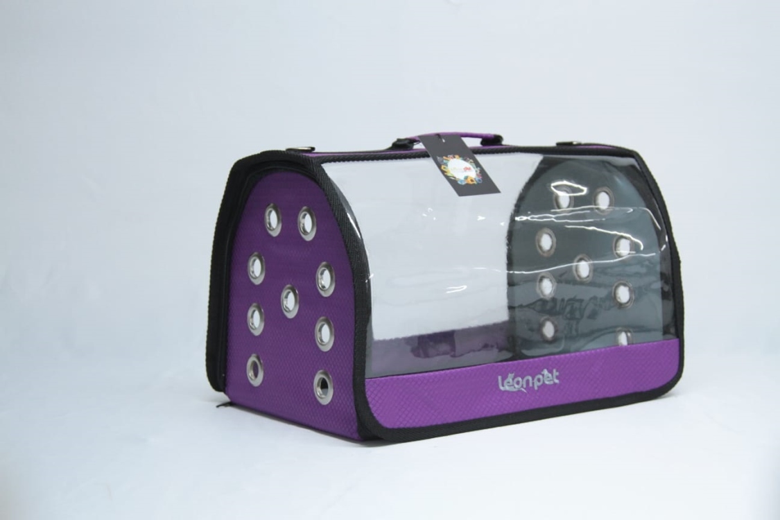 transparent carrying bag specially designed for carrying cats, puppies