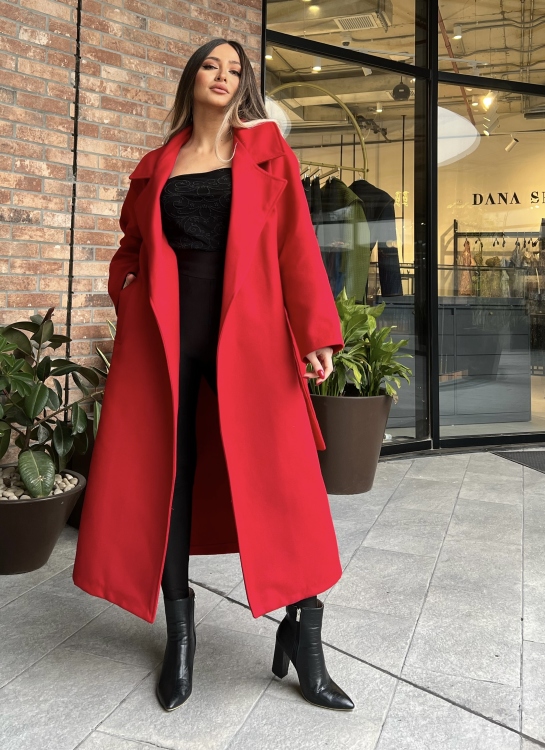 Oversized coat drop shoulder (RED)