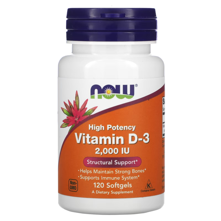 NOW Foods, Vitamin D-3, 50 mcg (2,000 IU), 120 Softgels