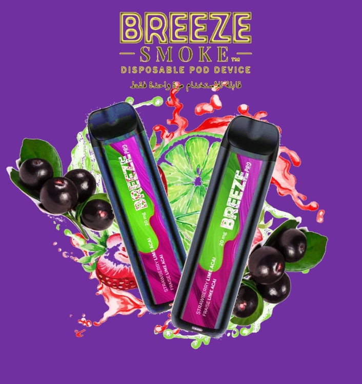 Breeze Pro Strawberry Lime Acai - 2000 Puffs - Disposable Vape 